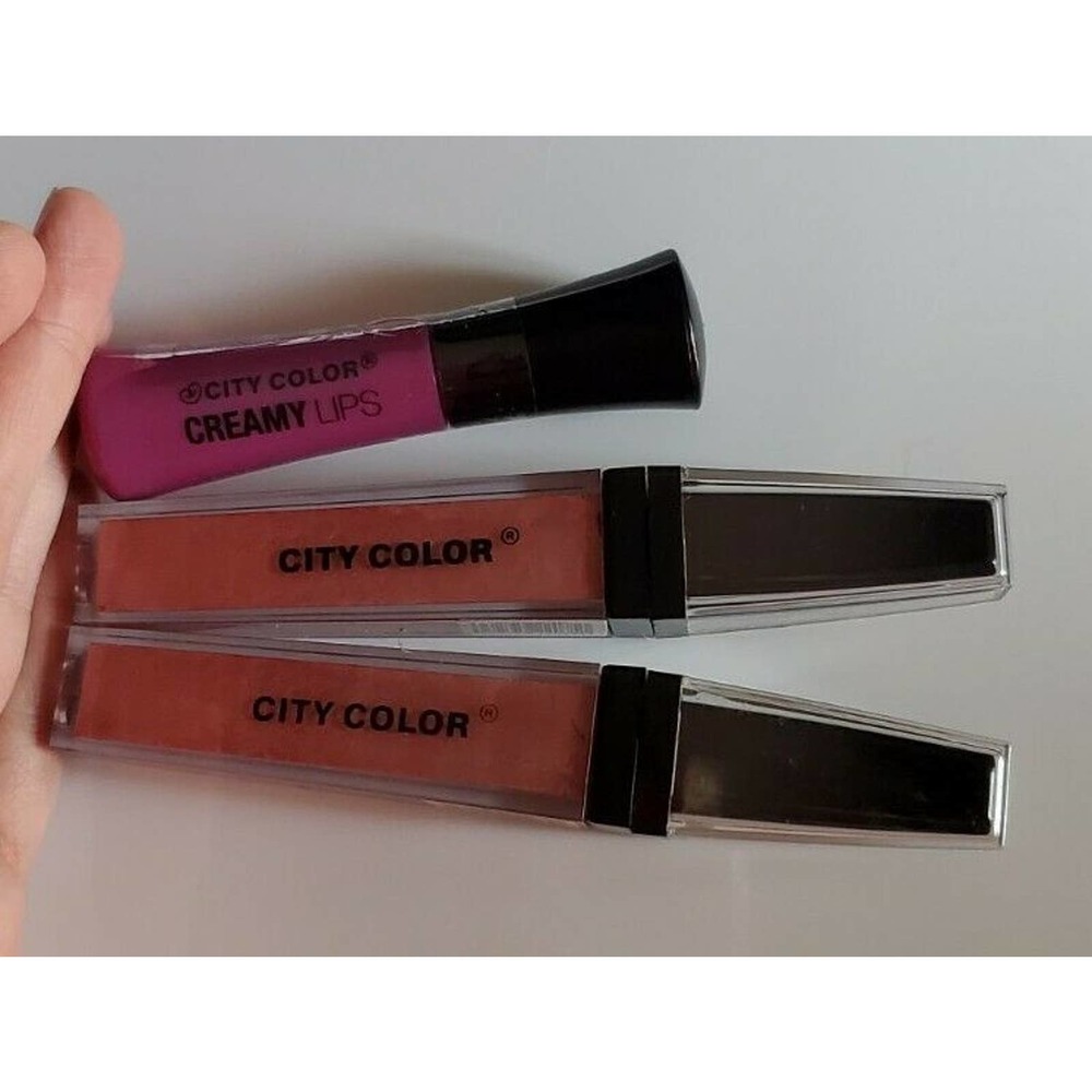 City Color LOT Blackberry Mojito 2x Lipgloss Coral